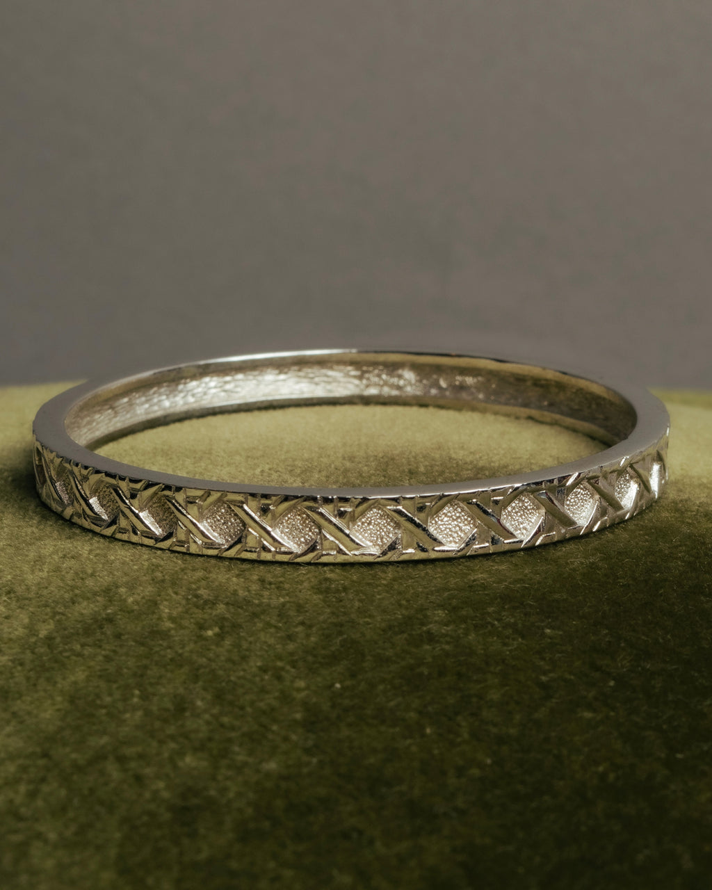 "Christian Dior" 70's-80's German-made textured geometric pattern bangle