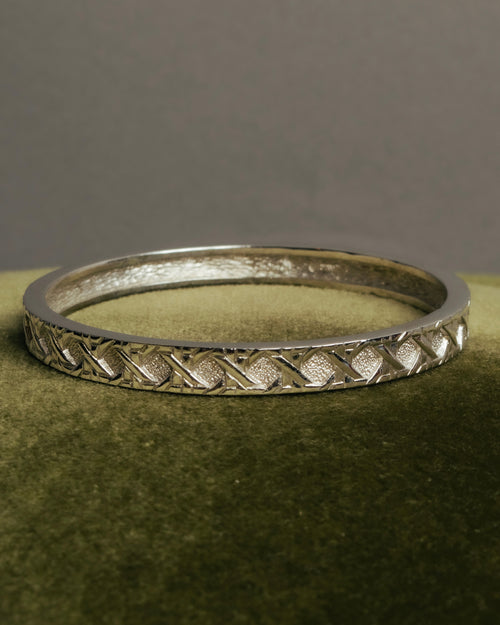 "Christian Dior" 70's-80's German-made textured geometric pattern bangle
