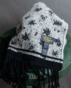 "Vivienne Westwood" Logo random motif pattern fringe muffler