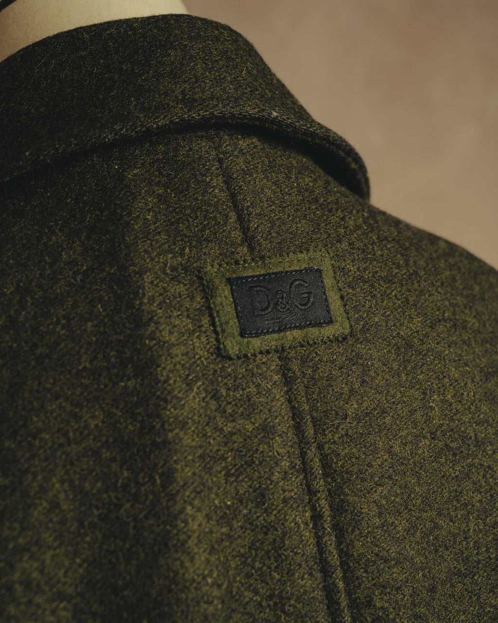 "D&G" 90's-00's Structured double-breasted wool-blend long coat