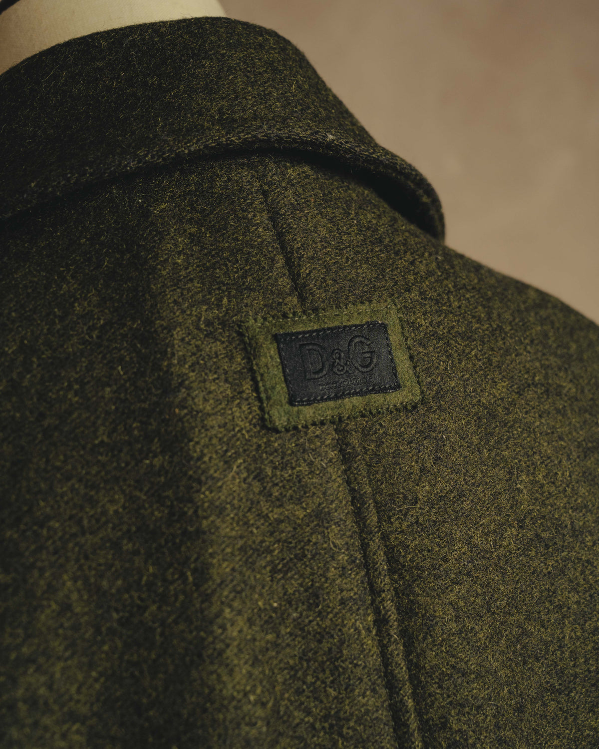 "D&G" 90's-00's Structured double-breasted wool-blend long coat