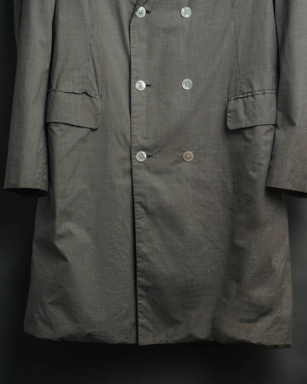 -SPECIAL- "Y's for men" 80's Double breasted houndstooth long jacket