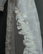 “Yves Saint Laurent” 80’s-90’s Sheer floral ruffle lingerie robe