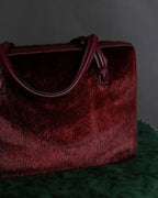 "LOEWE" Seal fur leather hand bag
