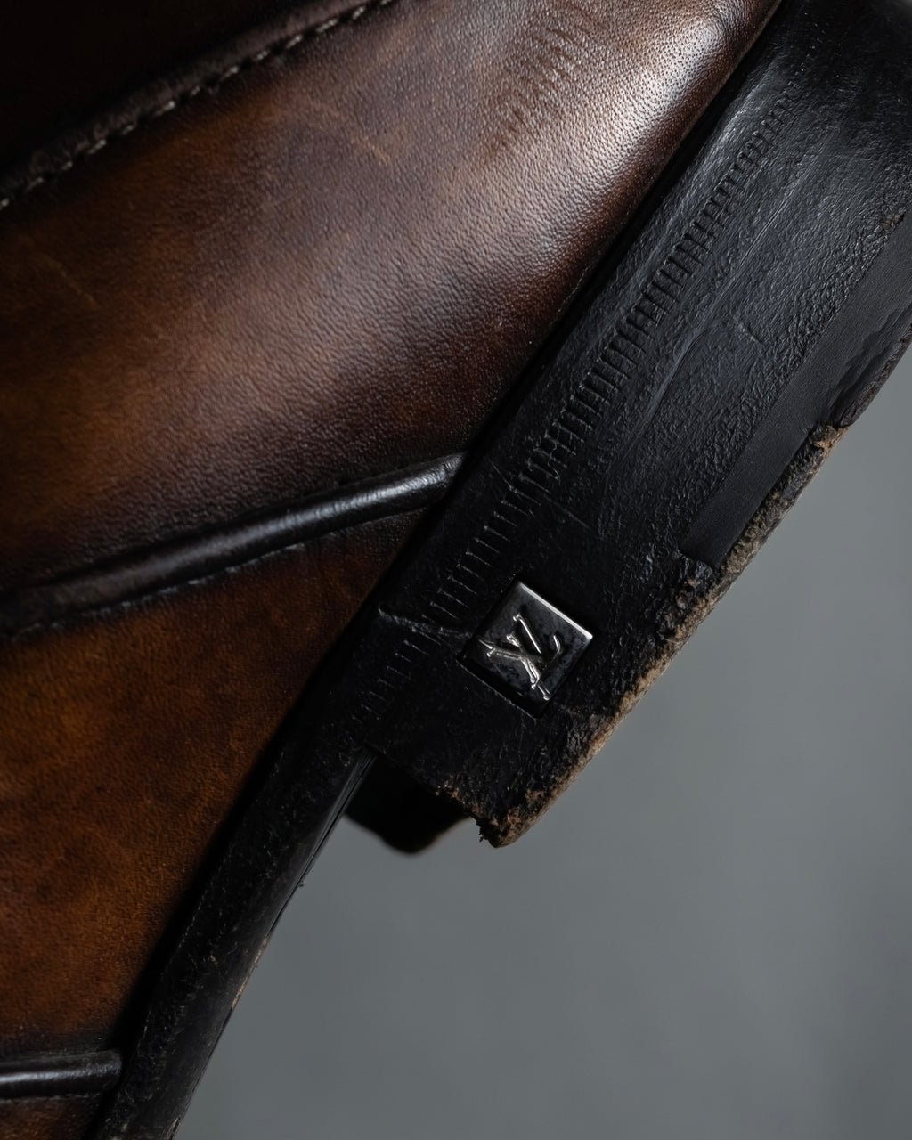 "LOUIS VUITTON" Layered panel design leather shoes