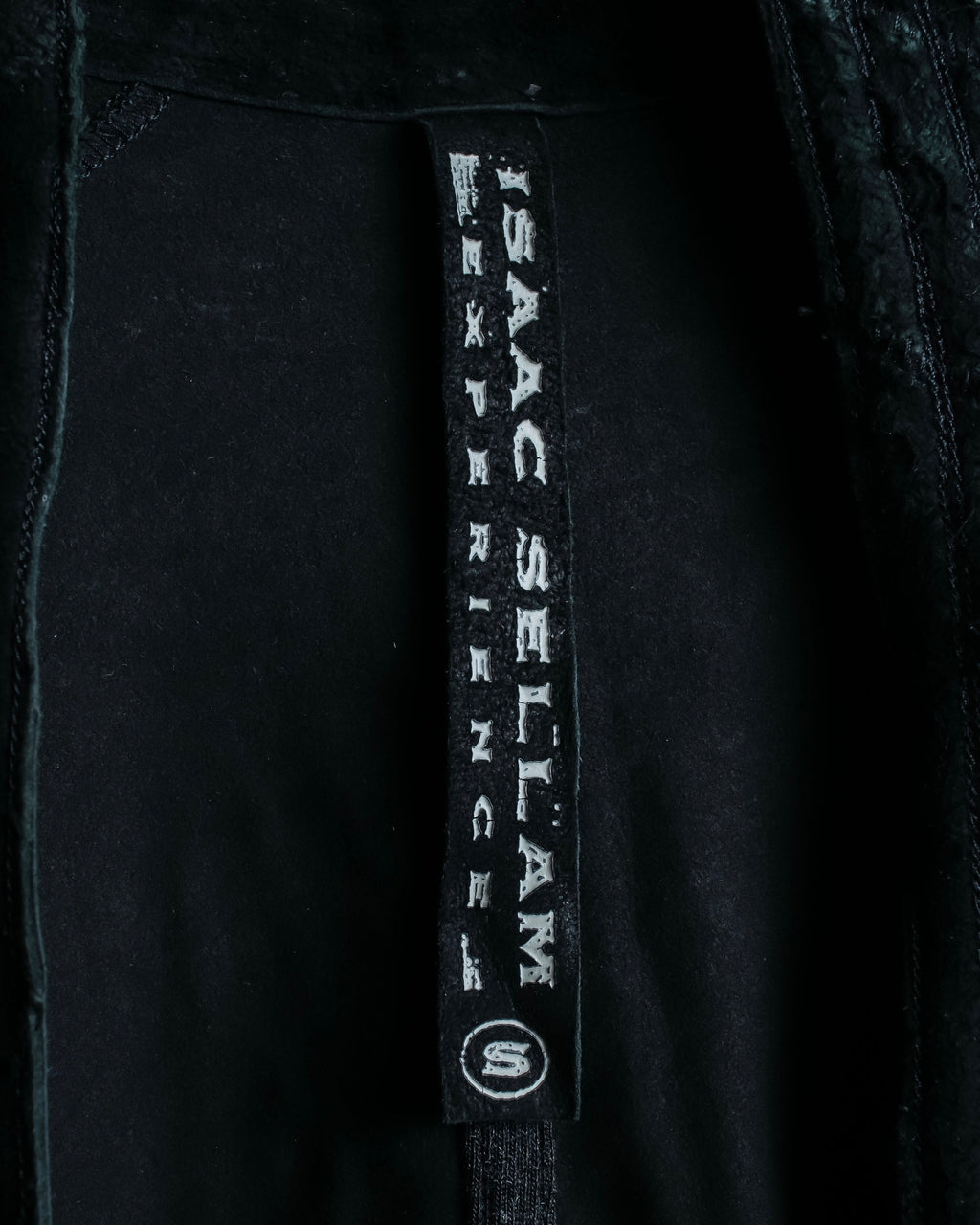 "ISAAC SELLAM" Cut-off design belted leather jacket