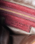 BOTTEGA VENETA/ Intrecciato Beautiful Suede Handbag Red Brown