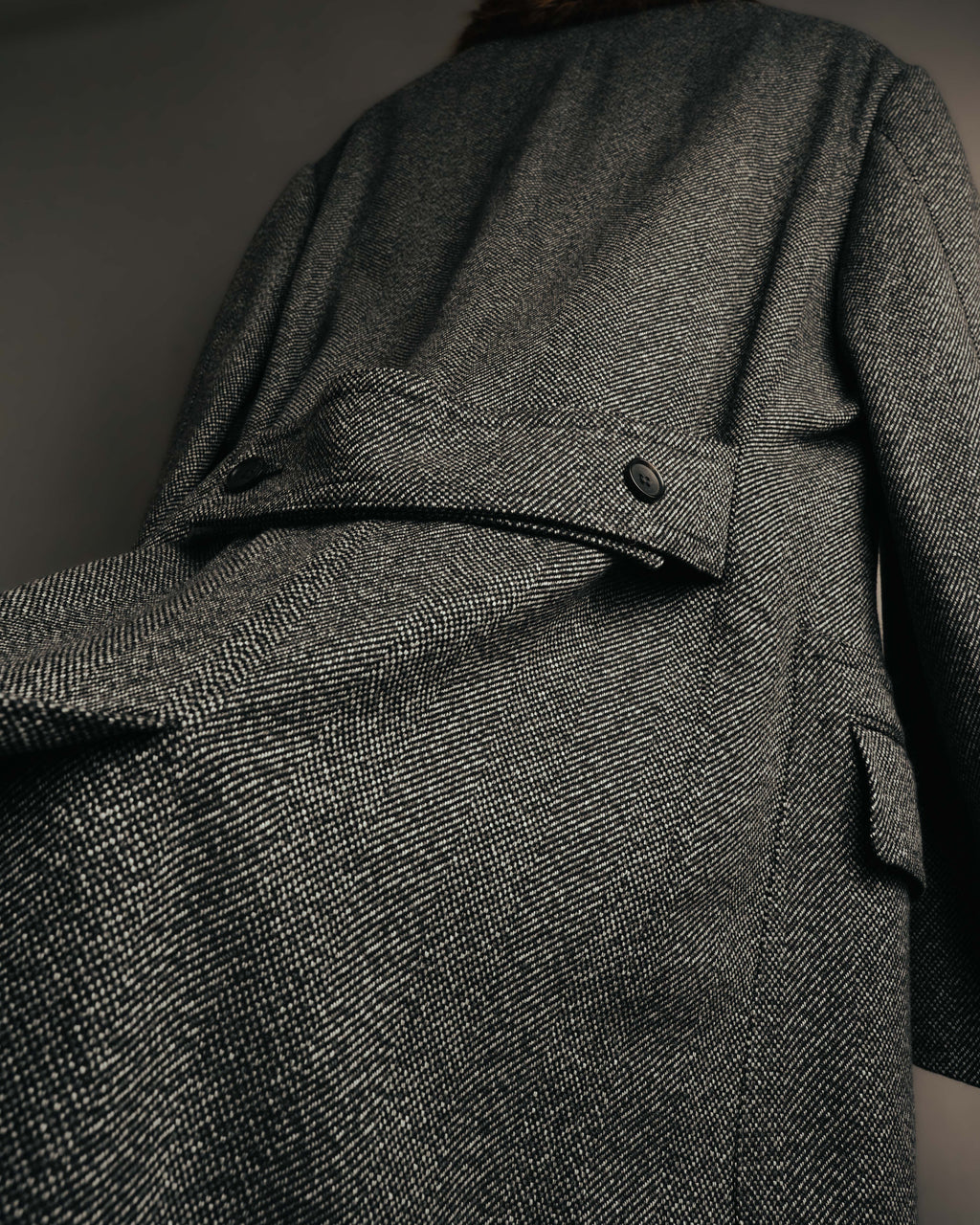 -SPECIAL- "GUCCI" 00's-10's Luxurious beaver fur-collar wool overcoat