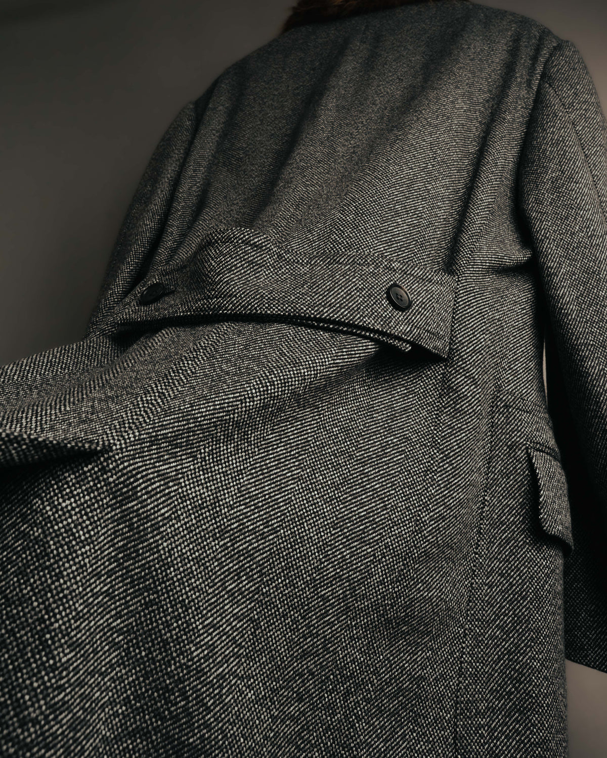 -SPECIAL- "GUCCI" 00's-10's Luxurious beaver fur-collar wool overcoat