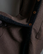 "Composition by KENZO" Fuzzy material cleric design knit coat