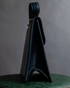 "Chloe" Trapezoid design embossed leather hand bag