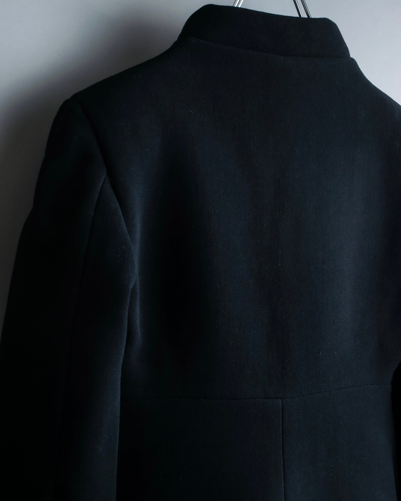 "GIANNI VERSACE couture" Collarless Luxury Wool Long Coat