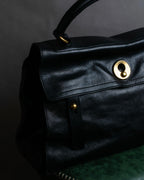 "YVES SAINT LAURENT" Muse to gold metal parts one-handle leather bag