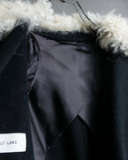 "HELMUT LANG" Fur collar belted long coat