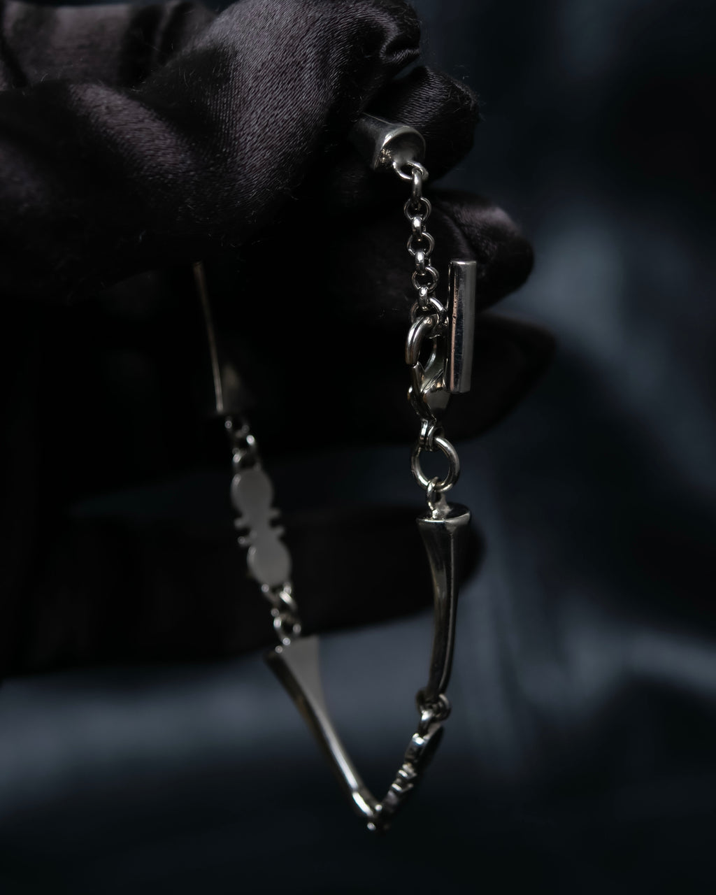 "Salvatore Ferragamo" silver gangini logo chain bracelet