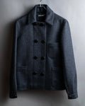 "BALENCIAGA" Double breasted Short length wool soutien collar jacket