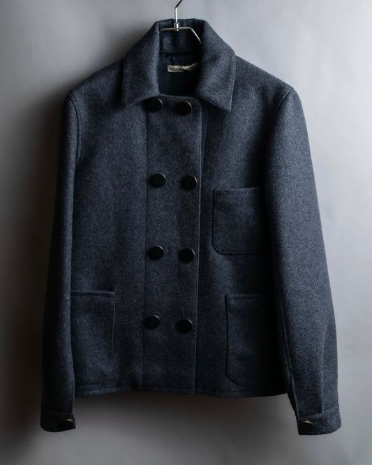 "BALENCIAGA" Double breasted Short length wool soutien collar jacket