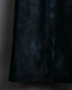 "BALENCIAGA" Lamb leather suede sleeveless dress