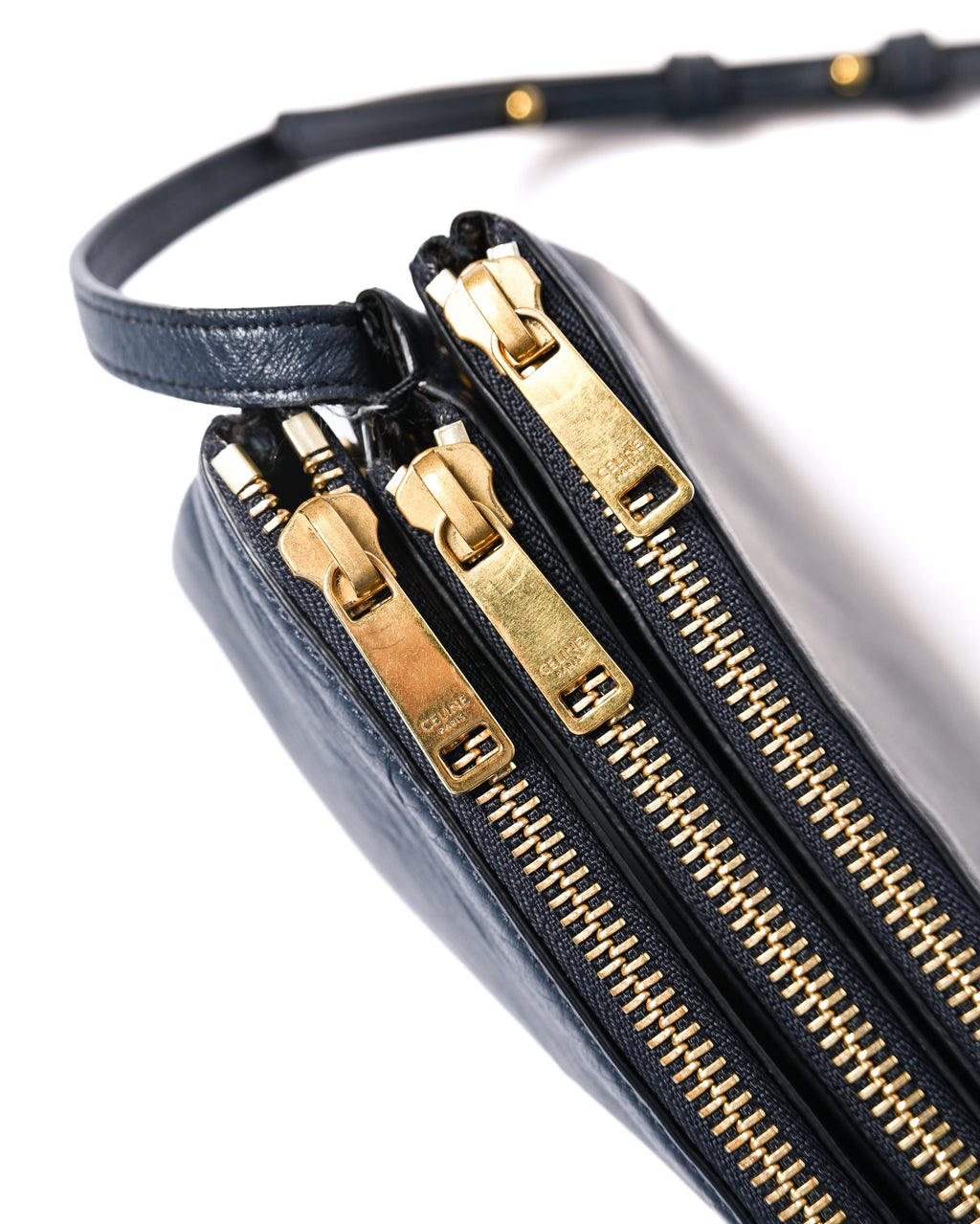 CÉLINE by Phoebe Philo/ "Trio Small" Shoulder Bag Navy