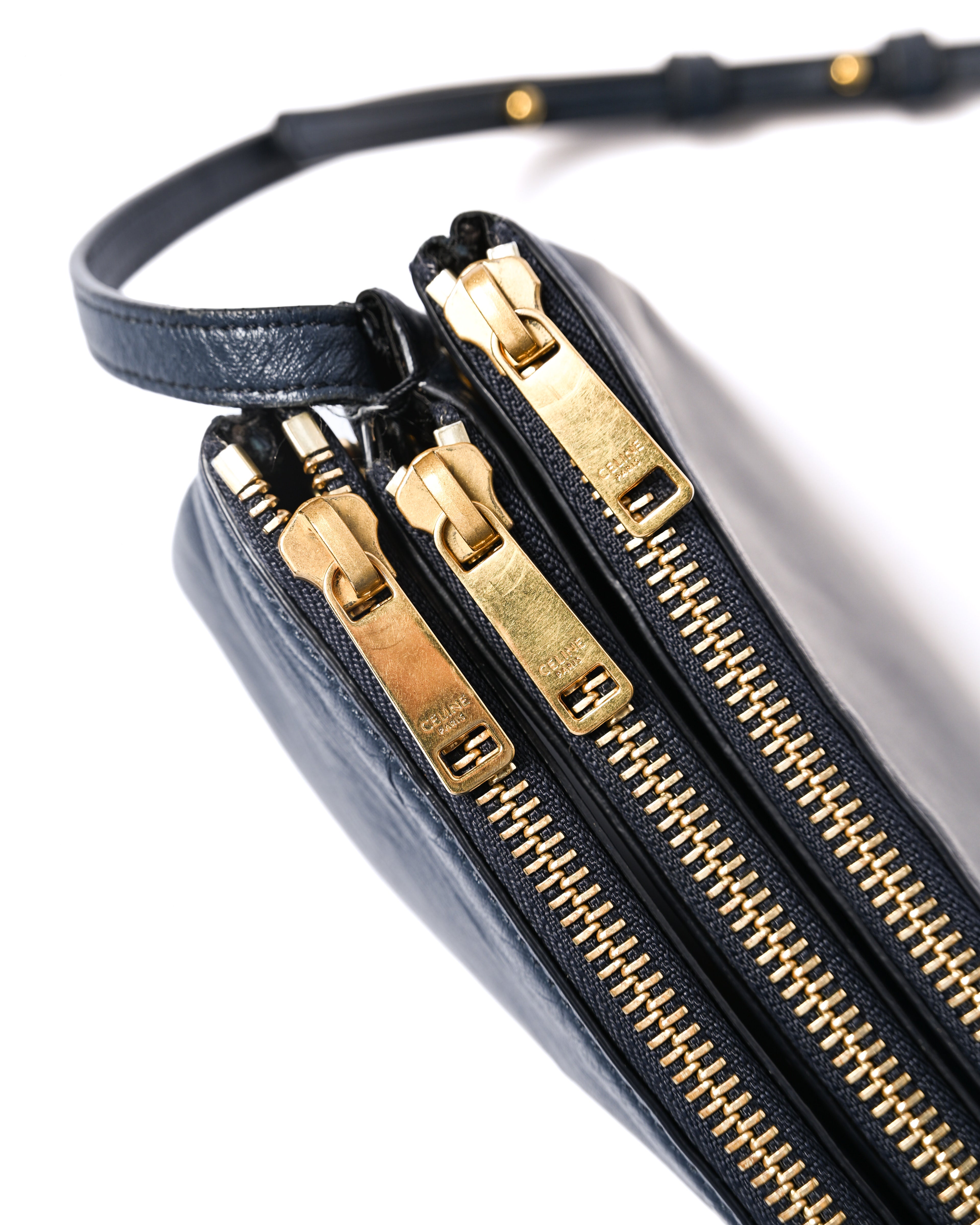 CÉLINE by Phoebe Philo/ "Trio Small" Shoulder Bag Navy