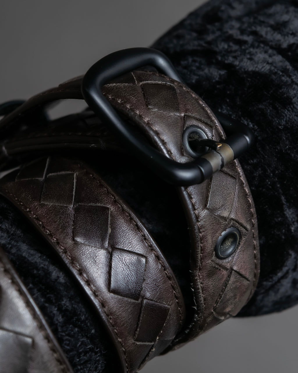 "BOTTEGA VENETA" Intrecciato technique leather belt