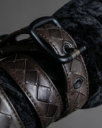 "BOTTEGA VENETA" Intrecciato technique leather belt