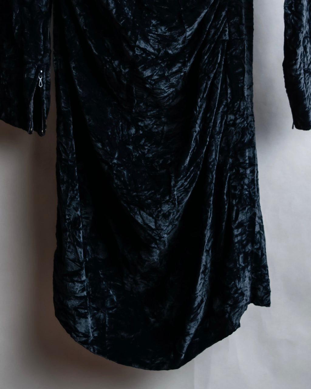 "Yves Saint Laurent Rive Gauche"
Draped neckline crushed velour dress