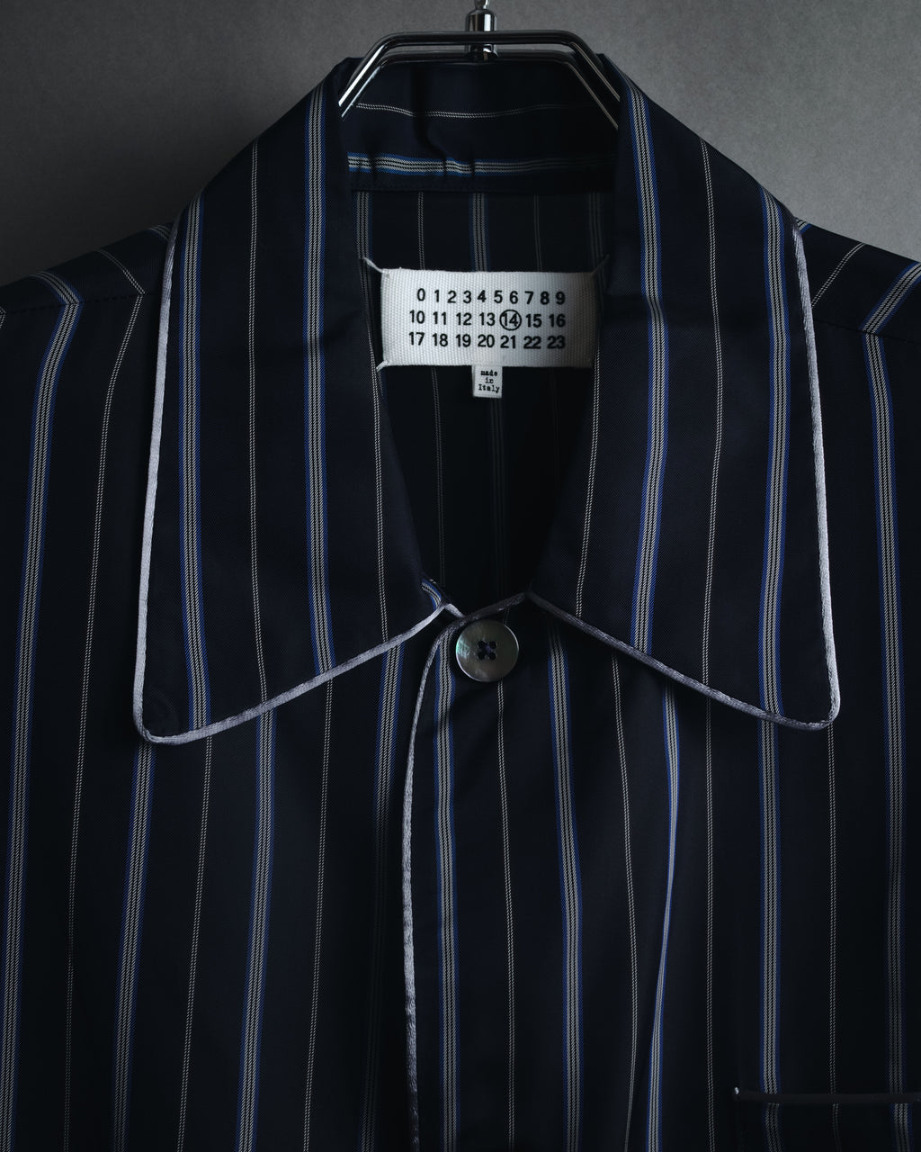 "Maison Margiela" 2021AW piped striped lounge shirt