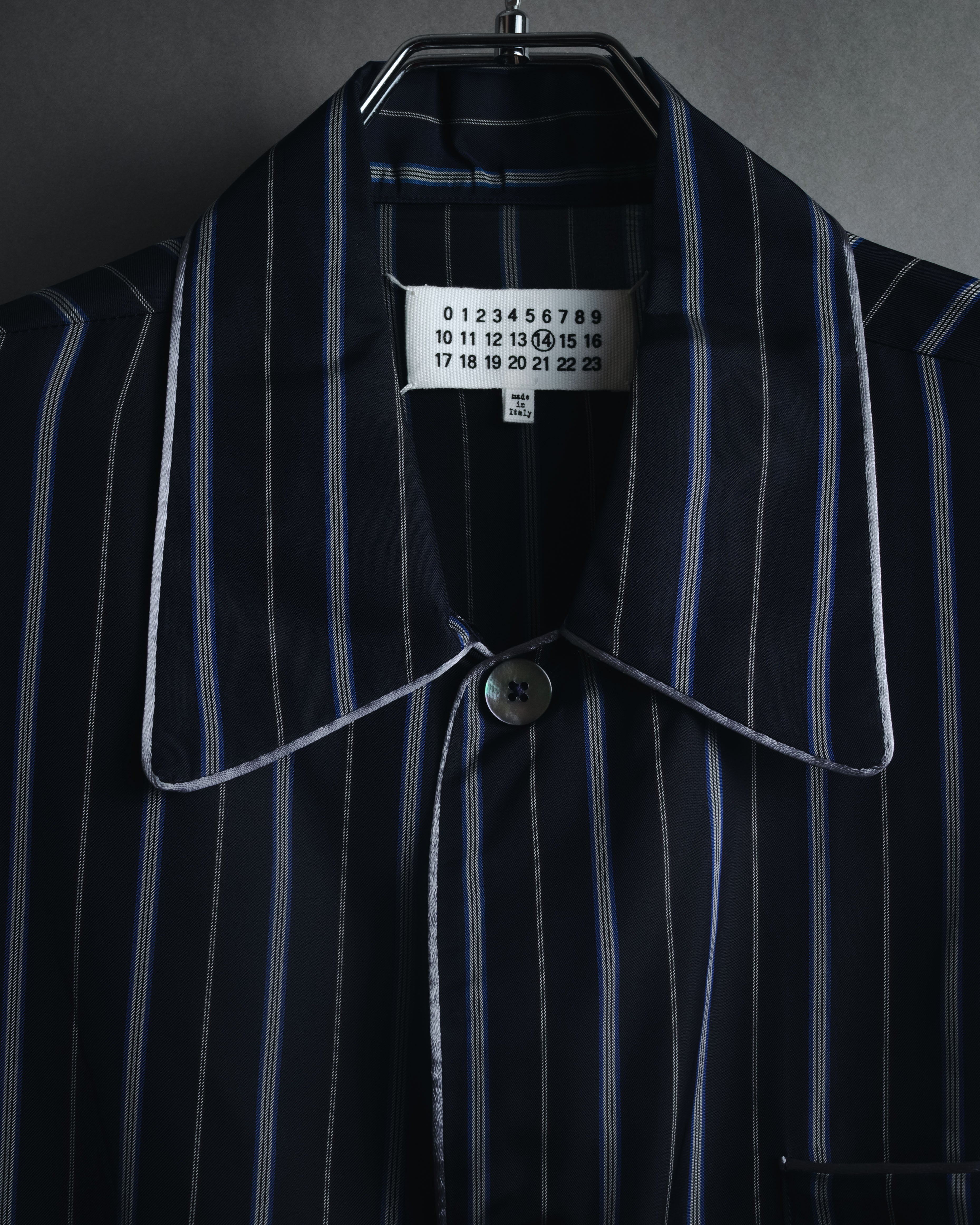 "Maison Margiela" 2021AW piped striped lounge shirt