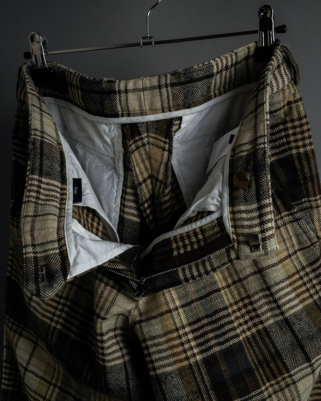 "GUCCI" Brushed check pattern tapered pants