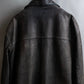 "Vintage oversized zip up leather jacket"