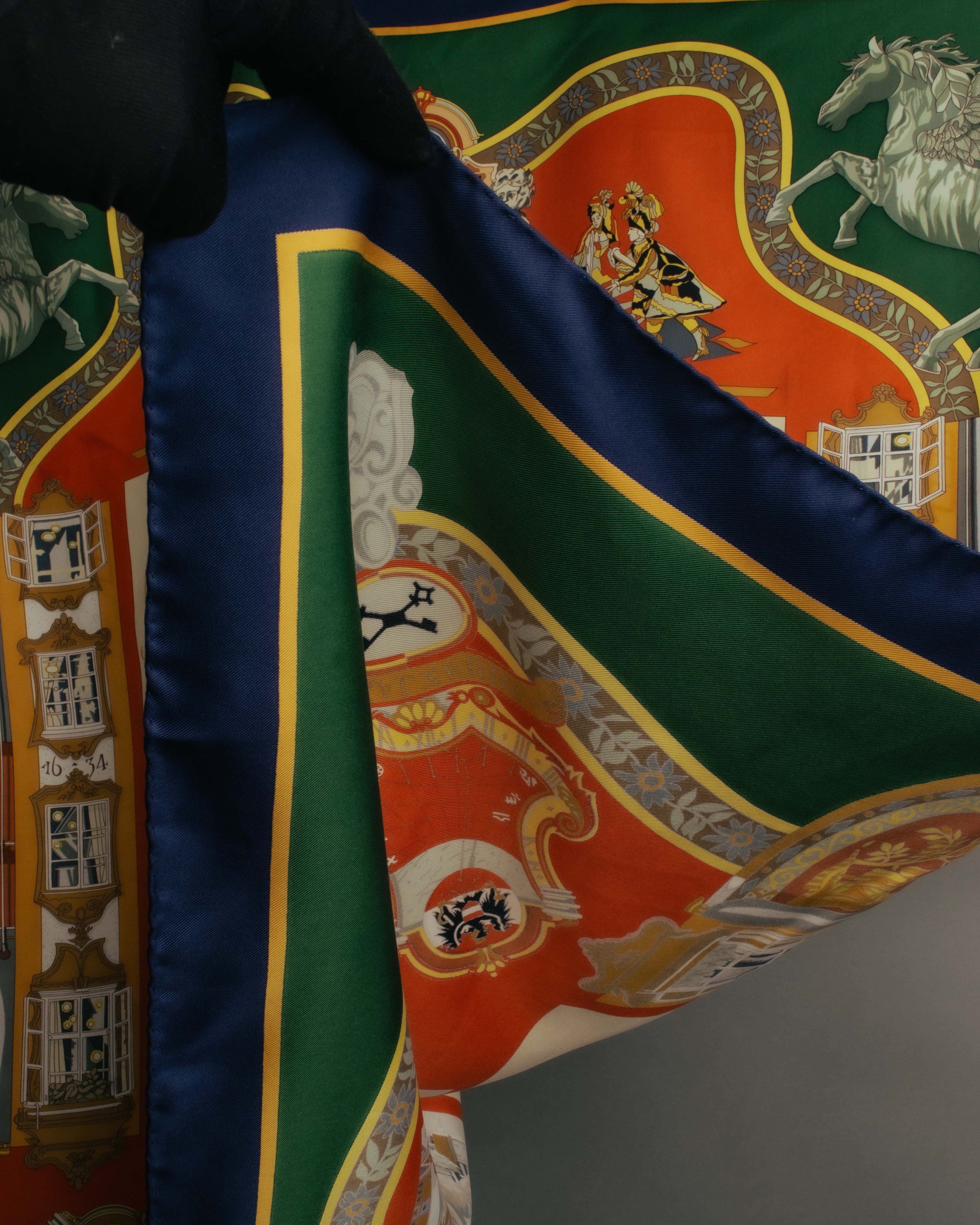 "Hermès" 90's-00's Classic printed silk scarf