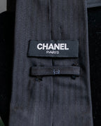 "CHANEL" 100% silk, shadow stripe pattern neck tie