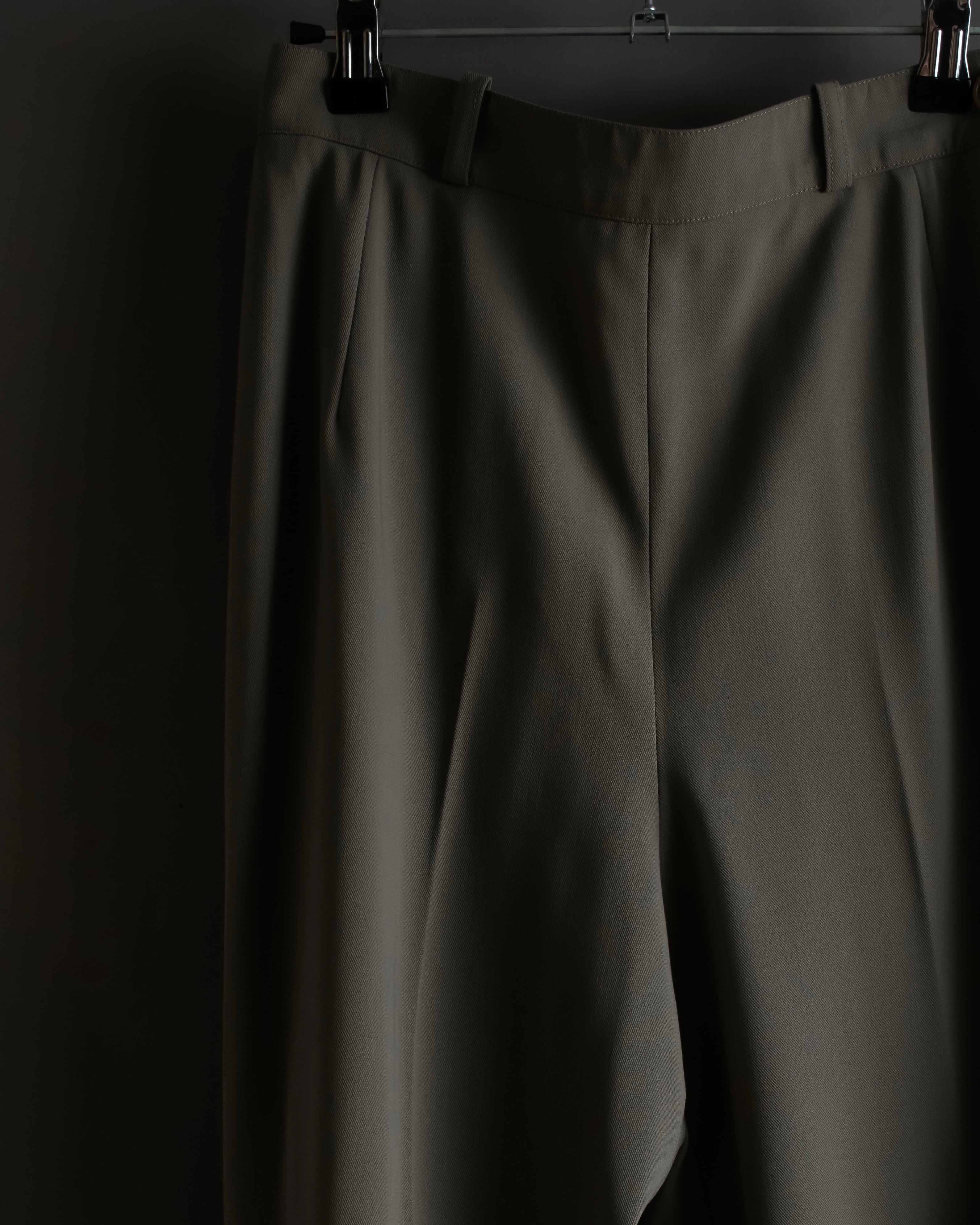 "HERMES" Margiela period silk wide straight slacks