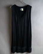 "LIMI feu" Knitted lace design belted sleeveless dress