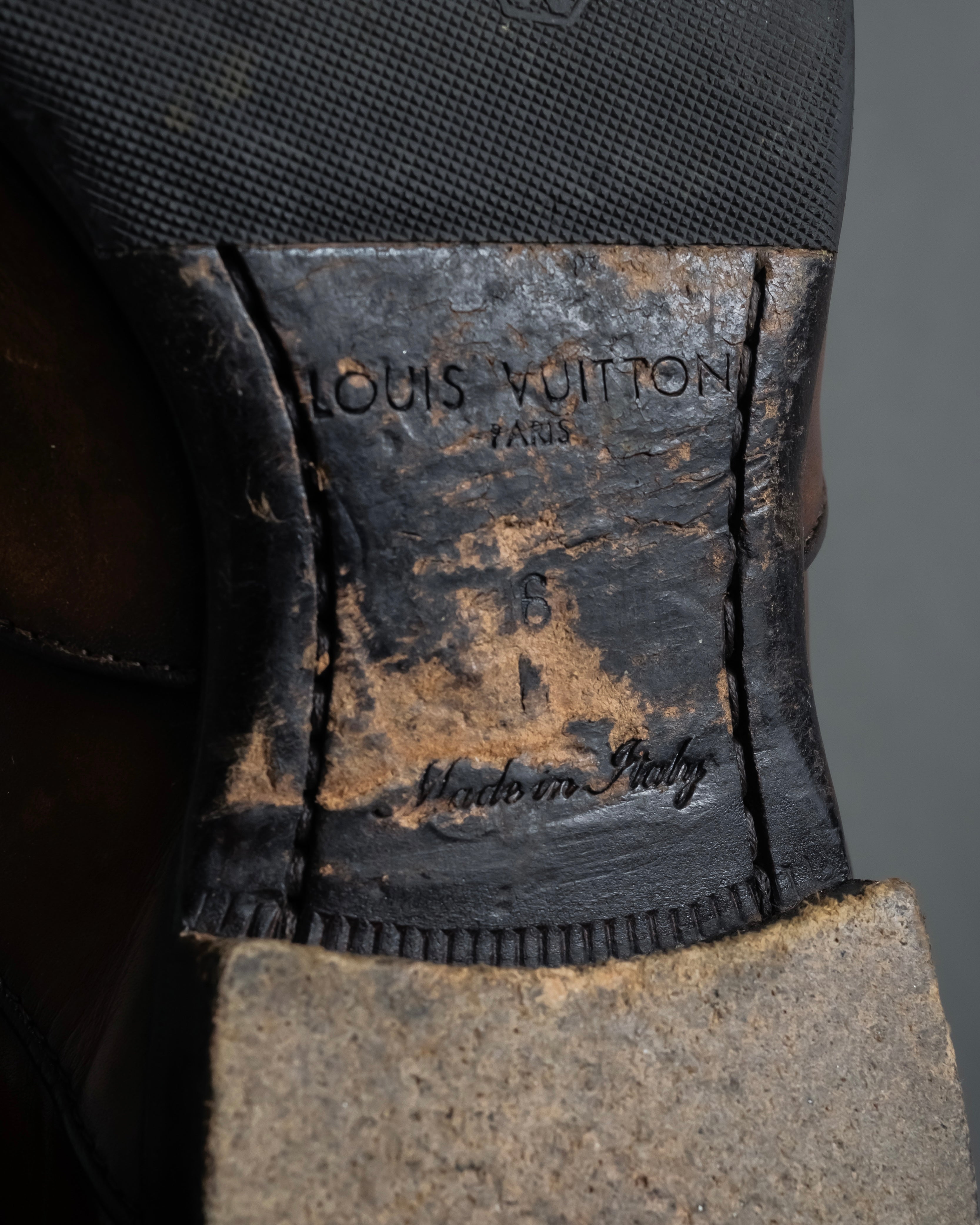 "LOUIS VUITTON" Layered panel design leather shoes