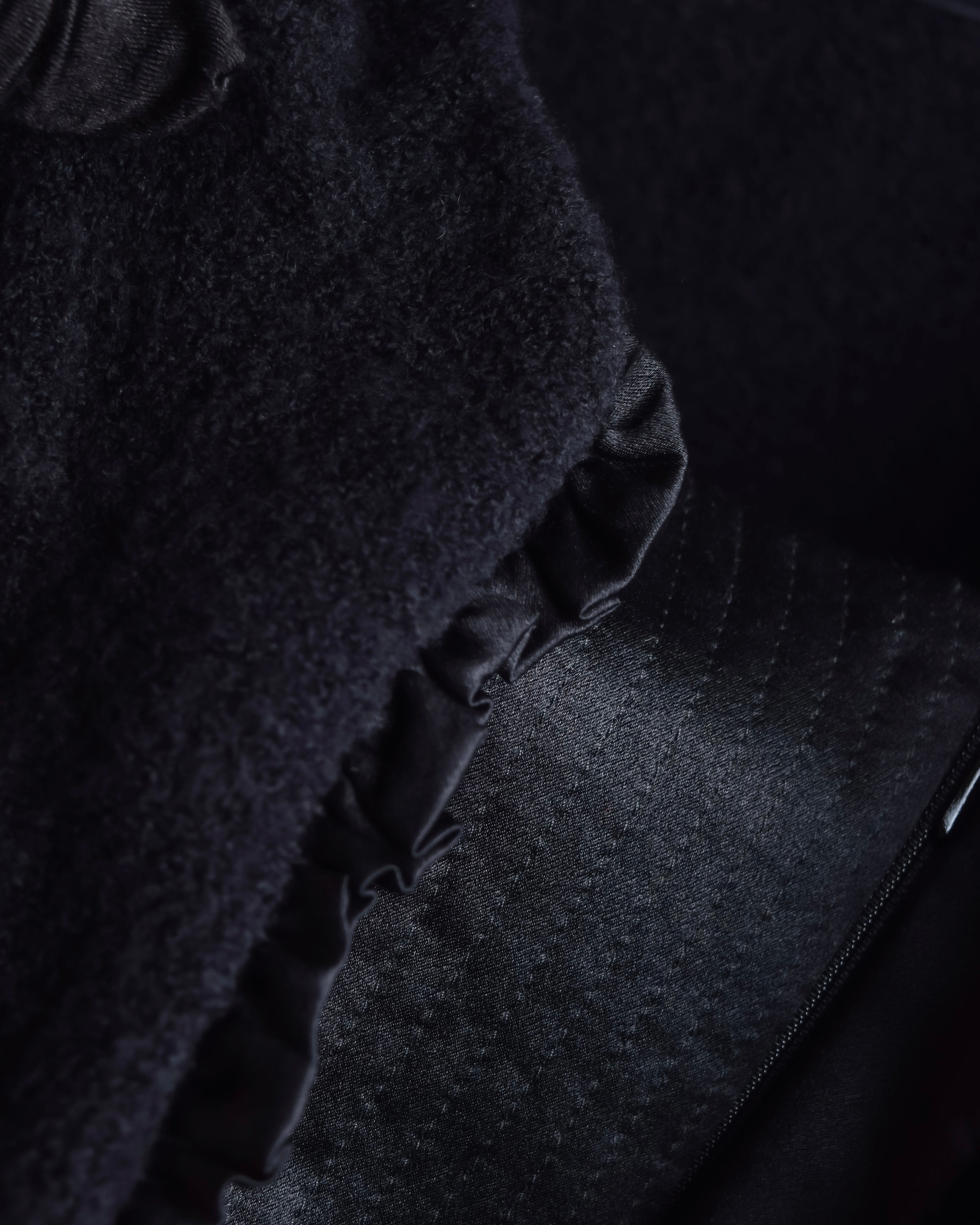 "GIANFRANCO FERRE" Structured wool satin ruffle inner detail set up