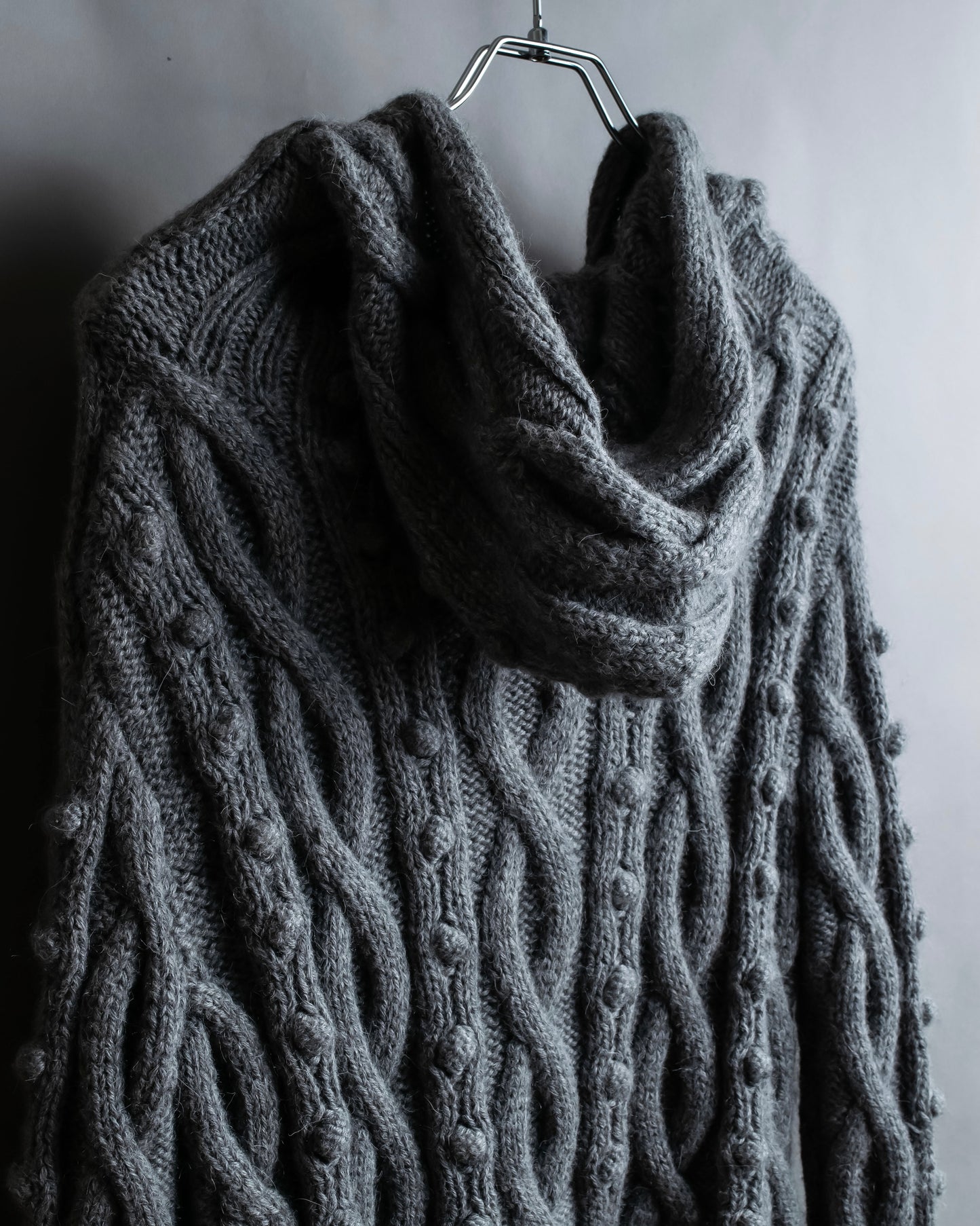 "JEAN PAUL GAULTIER" Cable knit design hooded pullover