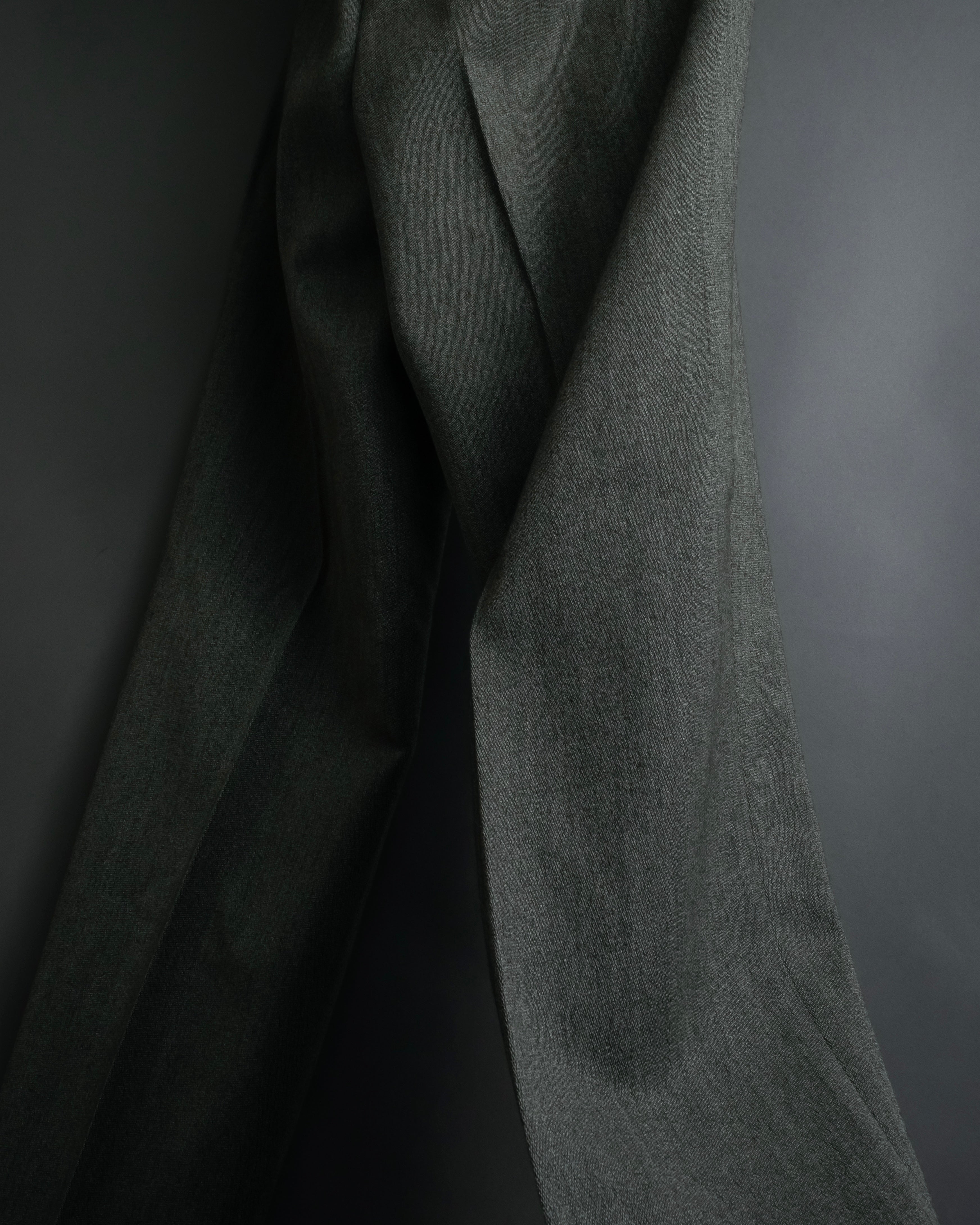 "YVES SAINT LAURENT" Deep pleat tapered wool slacks