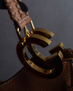 "GUCCI" Charlotte whipstitch hobo leather shoulder Bag