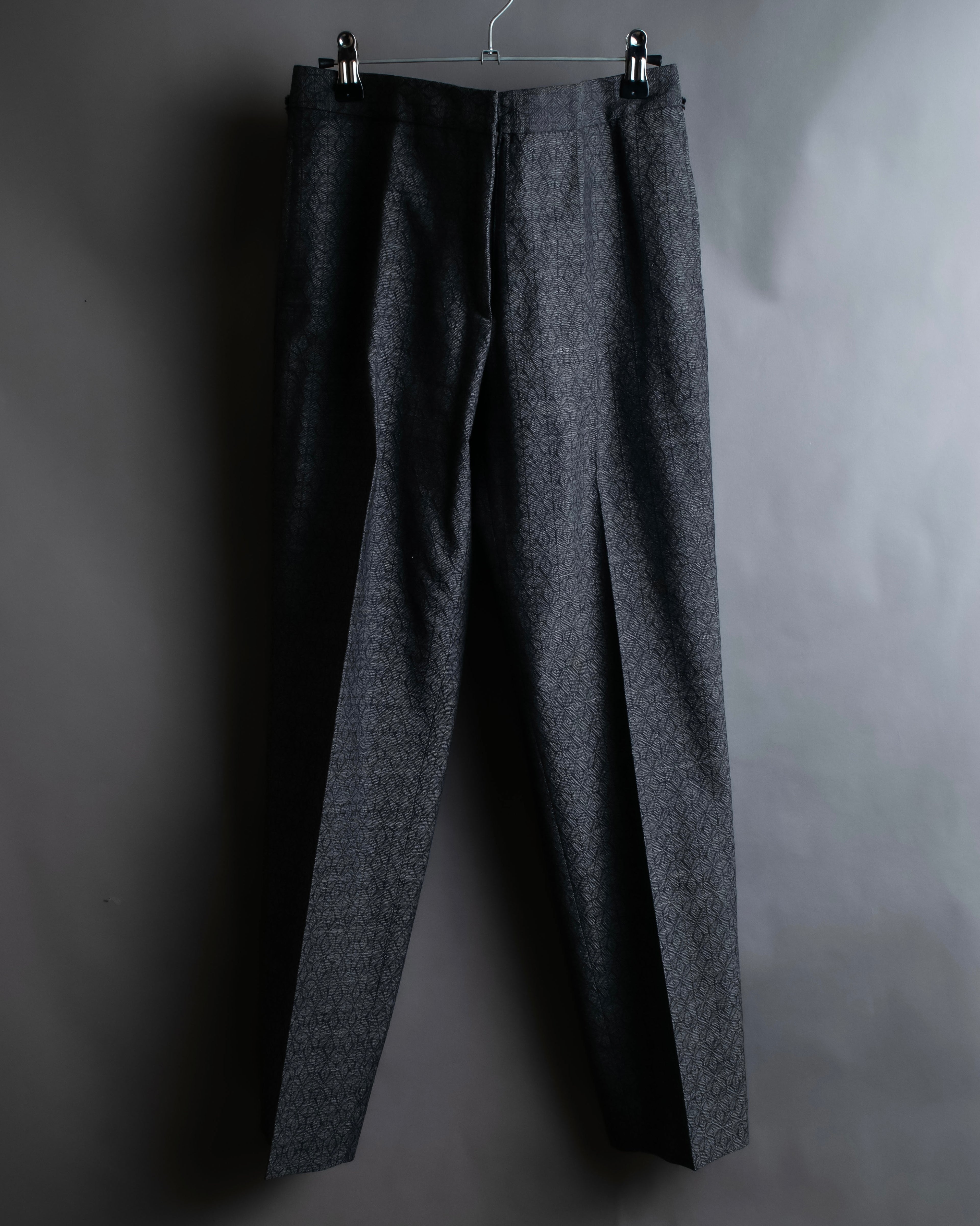 "Maison Martin Margiela" Geometric pattern high waist slim slacks