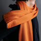 "HERMES" Hermes orange color silk stole