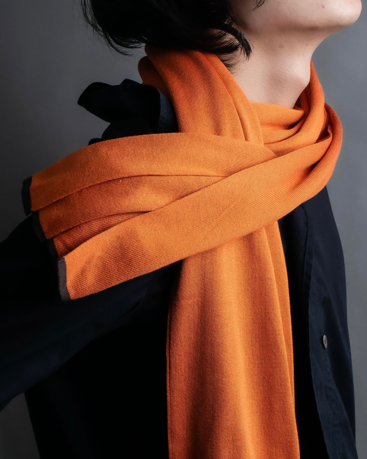 "HERMES" Hermes orange color silk stole