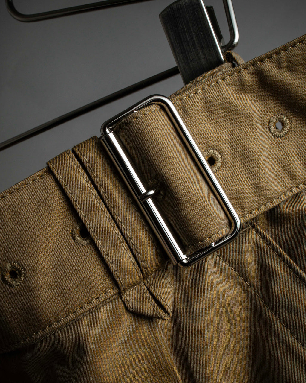 "Acne Studios" Belted design cotton twill high-waisted pants