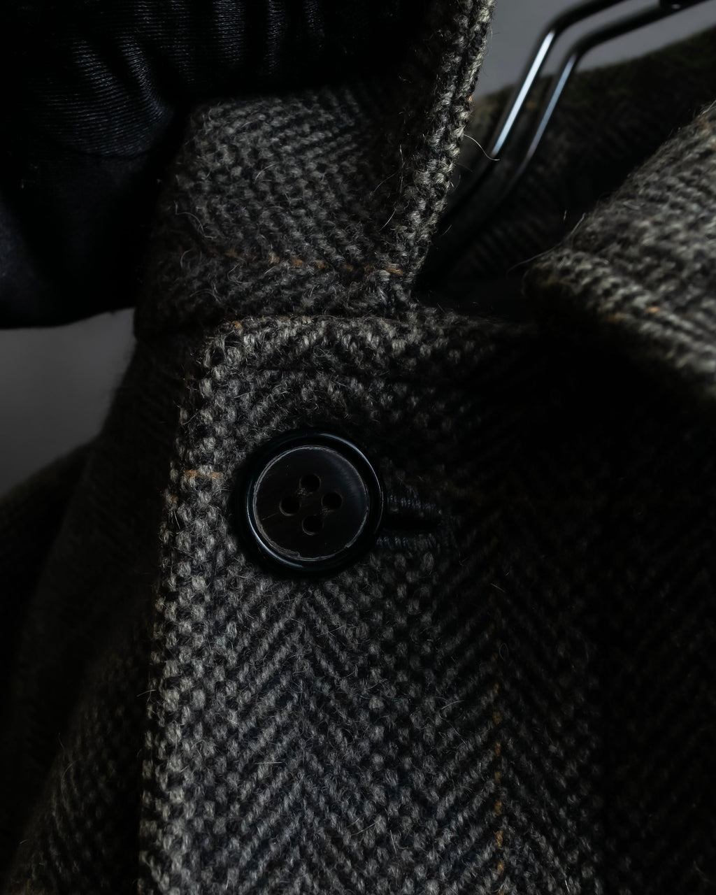 "BURBERRYS" Fine check pattern herringbone coat