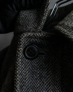 "BURBERRYS" Fine check pattern herringbone coat