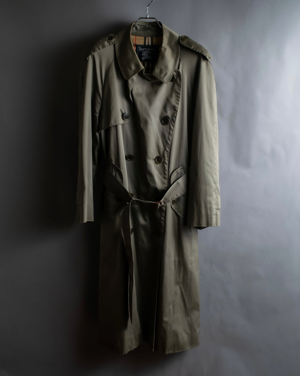"Burberrys" Dark khaki belted trench coat