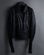 -SPECIAL- "Rick Owens" 15AW Beautiful wrinkles front zip leather jacket