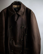 "BURBERRY" Subdued tone military detail mid-length trench coat