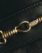 "CELINE" 70's-80's Classic horsebit leather shoulder handbag